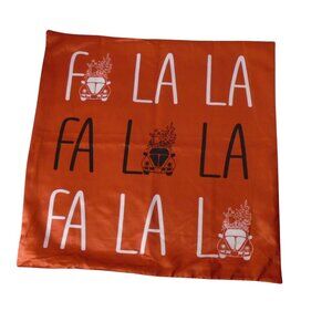 Christmas pillow cushion cover Fa La La Red Satin 20"x20" 3467